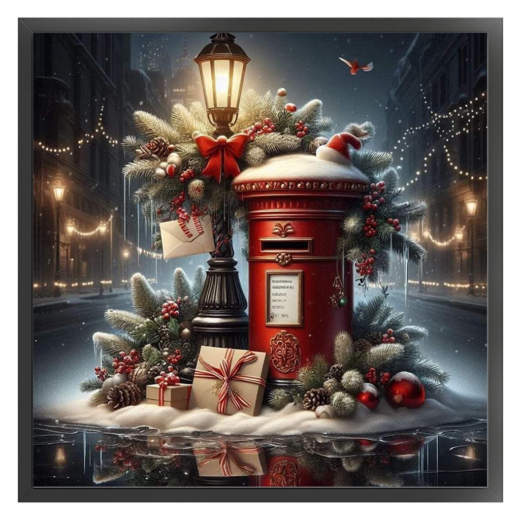 Christmas Full 11CT DIY Counted Needlework Embroidery Kit 17.72x17.72inch Cross Stitch Embroidery Kits for Adults Home Decor