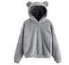 Felpa con Cappuccio Orecchie d'Orso Carine Pullover da Donna Manica Lunga Felpe in Peluche