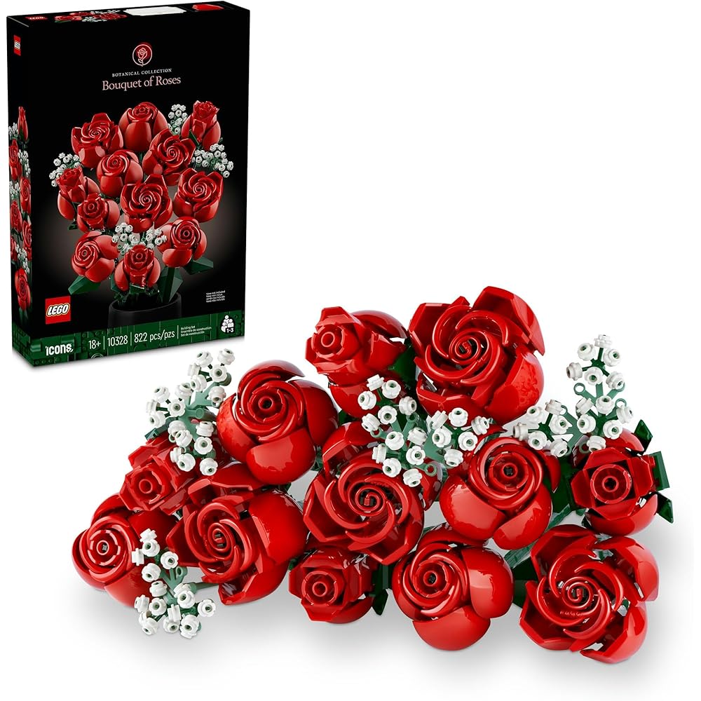 LEGO Botanical Rose Bouquet Building Set Decorative Flowers Gift for Men and Women Home Decor 10328