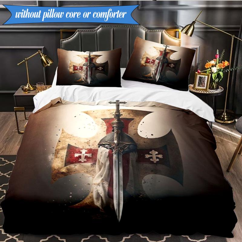Knightly Crusader Armor 3pcs K-pop Music Group Bedding set,Ideal for Bedroom, Dormitory,Including Duvet Cover And 2pcs Pillowcases,Fan Gifts