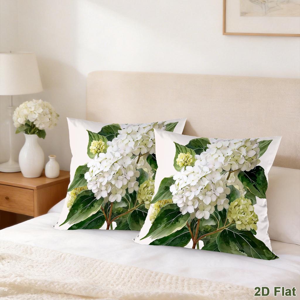White Hydrangea Pillow Cases Soft Pillow Covers for Home Bedroom Sofa Flower Cushion Covers Birthday Party Baby Shower Supplies