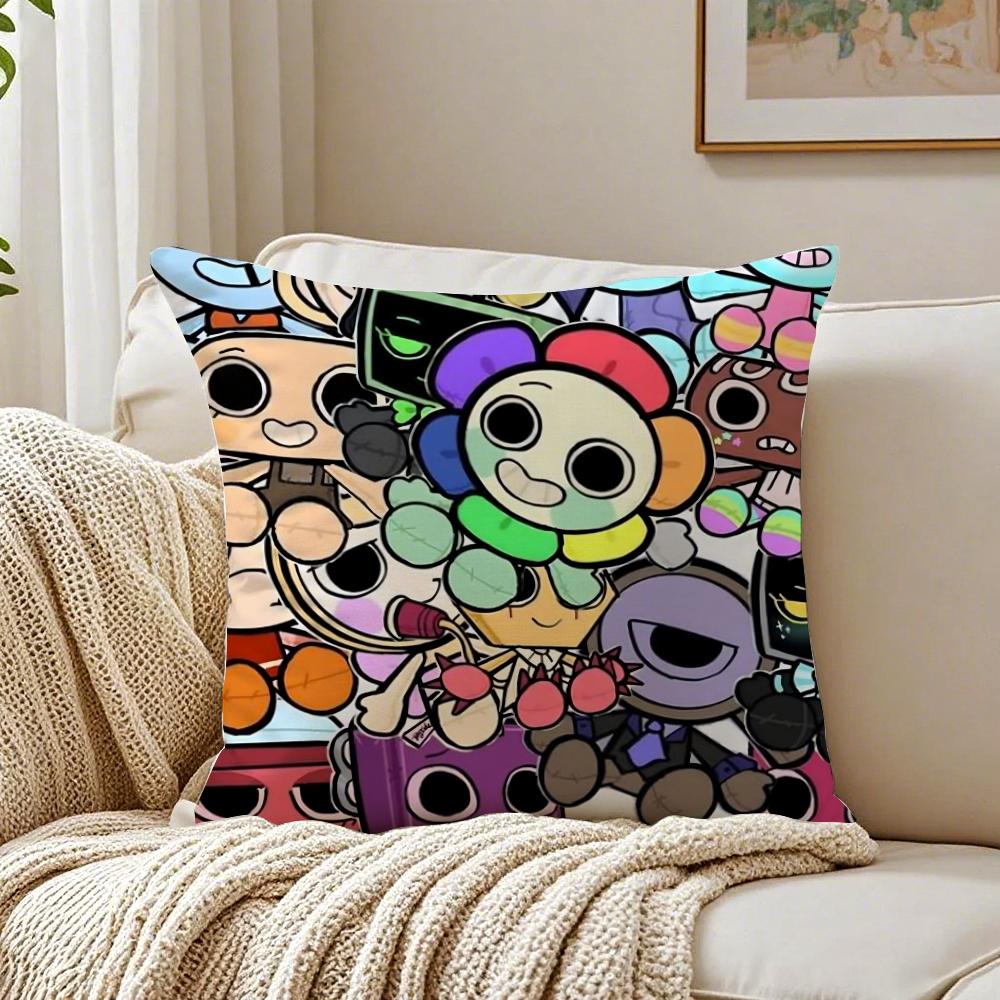 Creative Indie Game DDandys WWorld Cushion Cover Linen Pillowcase Soft for Sofa Bed Home Room Decor