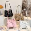 Women's Leather Bags, Sweet and Stylish Butterfly Bow Tote Bag, Solid Color Simple and Versatile Single Shoulder Handbag