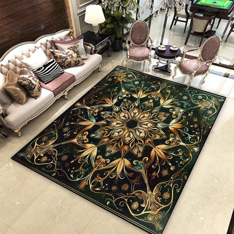 Europäischer Klassischer Teppich Heimdruck Wohnzimmer Couchtisch Teppich Klassisches Arbeitszimmer Bodenmatte Schlafzimmer Bettvorleger Decke Teppich