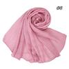 Women Pleated Viscose Cotton Muslim Wrinkle Scarves Plain Crinkle Plaid Stretchy Head Wraps Hijab Shawls