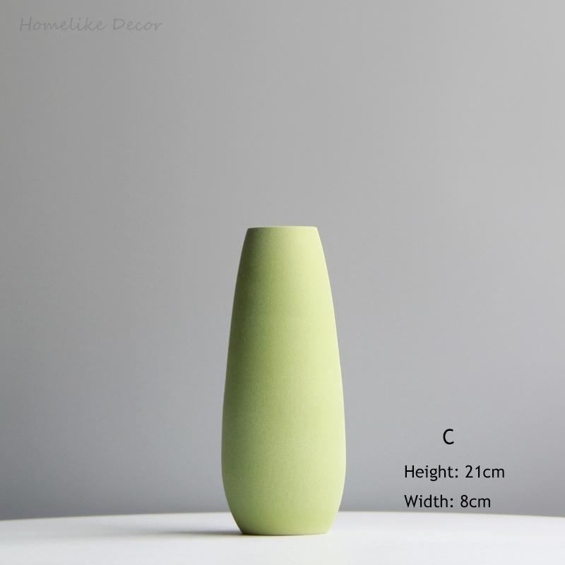 Minimalist Solid-color Flower Vase Colorful Ceramic Flower Vase Desktop Mini Vase Home Decorative Centerpiece