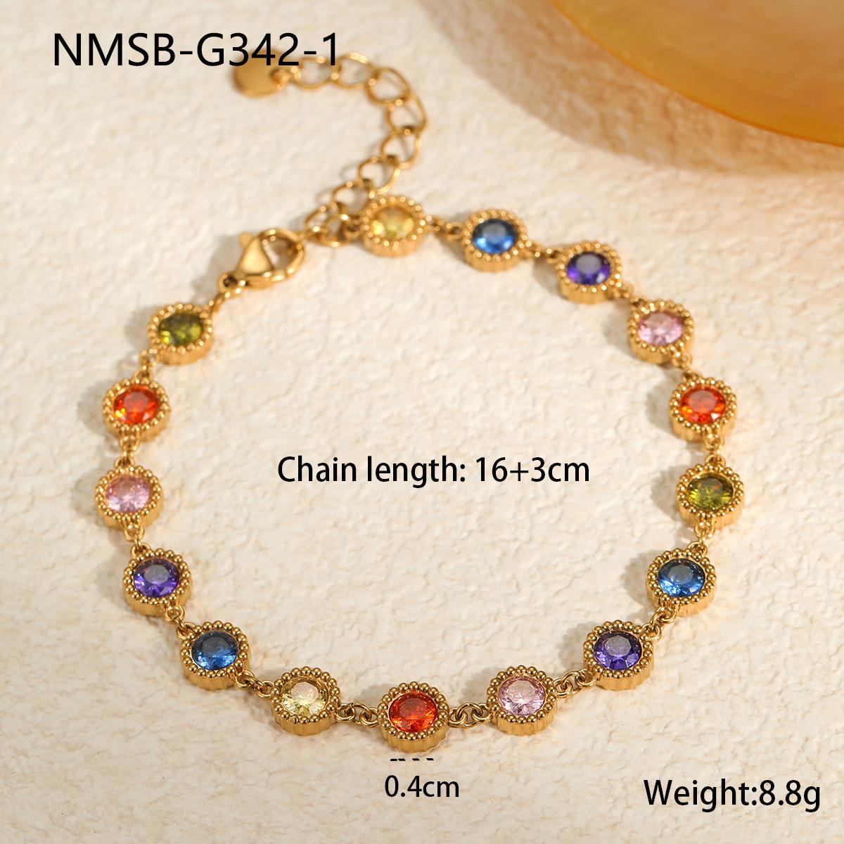 GEMCHIC Women s Luxury 18K Gold Plated Stainless Steel Bracelet with Colorful Zircon Stones