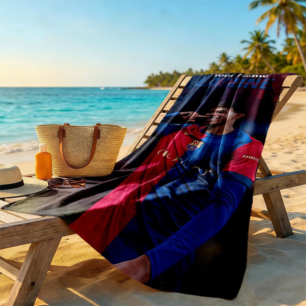 Lamin Yamal Customize Your Name Beach Towel Super Soft Microfiber Quickdry Fabric Perfect For Traveling Yoga Camping And Swimming