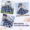 Sailor Uniform Set with Pleated Skirt and Checkered Skirt for High School Halloween Short Long and 4-Piece Girls, Costume, Sleeves, Sleeves, Shirt,