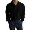 Men's   Long   Sleeves  Pullover  Business  Flip   Collar  Shirt