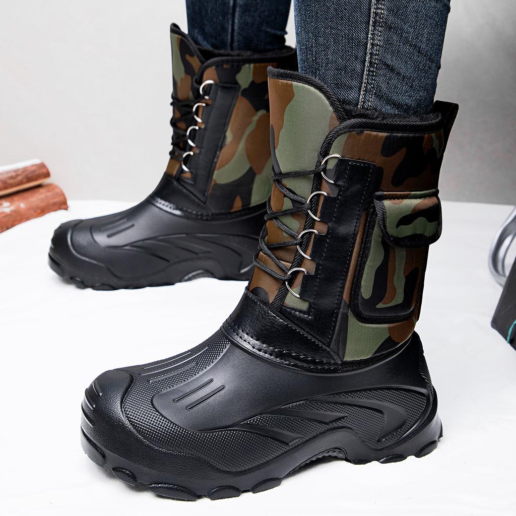 Snow boots warm cotton shoes large size waterproof men's boots cold-proof and non-slip cotton boots piled thickened boots