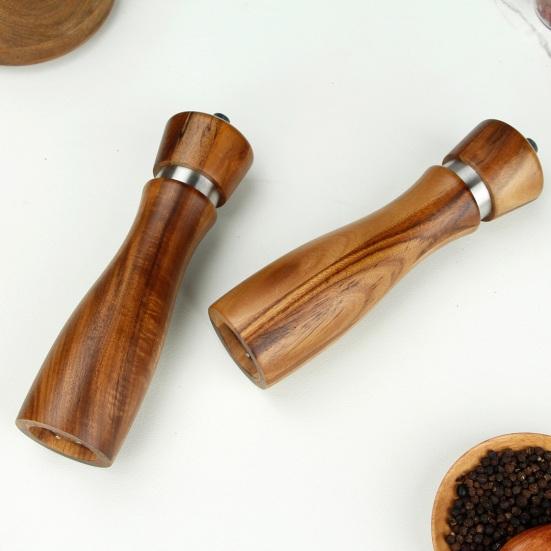 Dřevěná solnička a pepřenka Nastavitelná Jednoduchá obsluha Voňavý mlýnek na koření Ořech Nastavitelný mlýnek Dárky k narozeninám