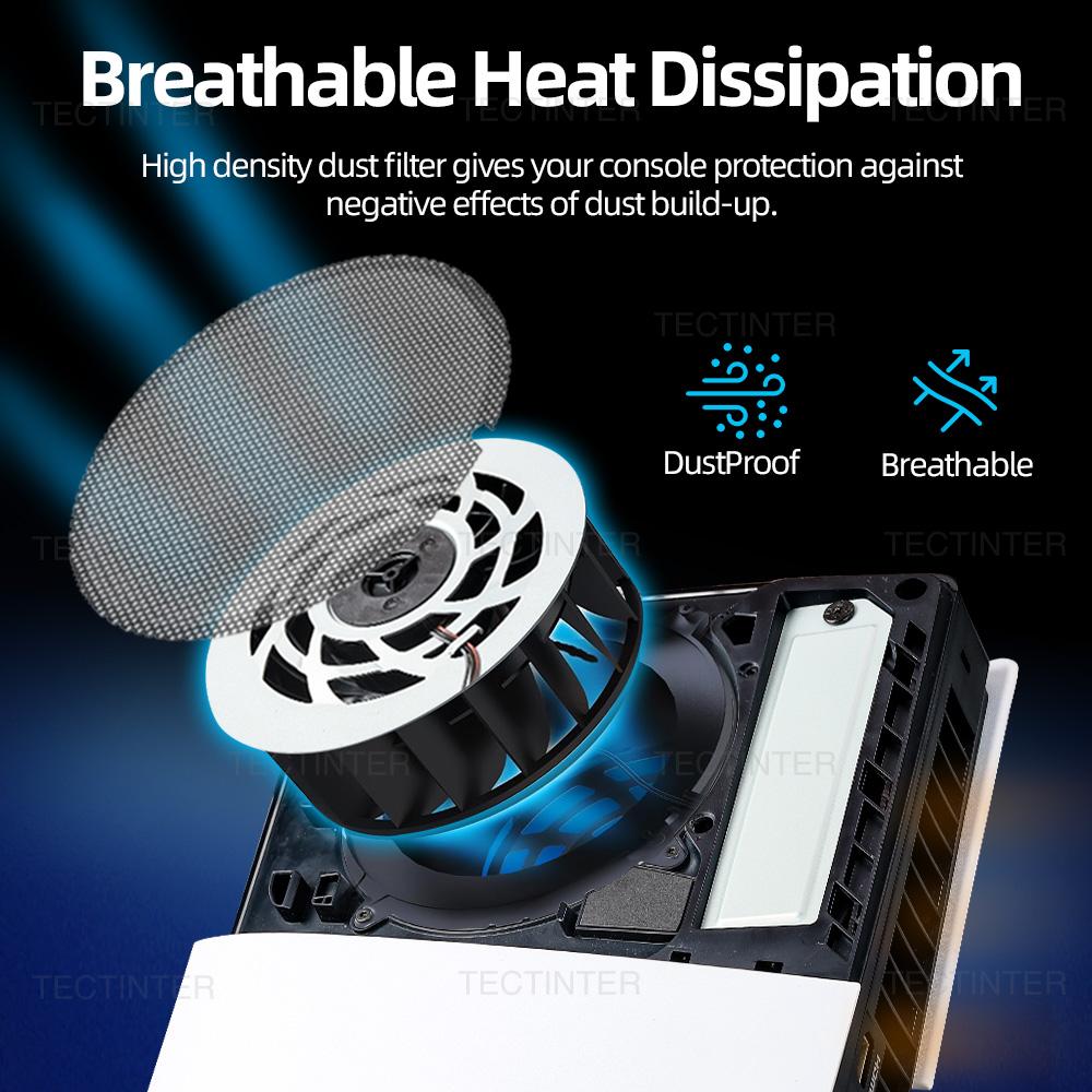 2/4PCS for PS5/PS5 Slim/PS5 Pro Console Dust Filter Dustproof Mesh Case Cover Breathable Protector for PS5 Accessories