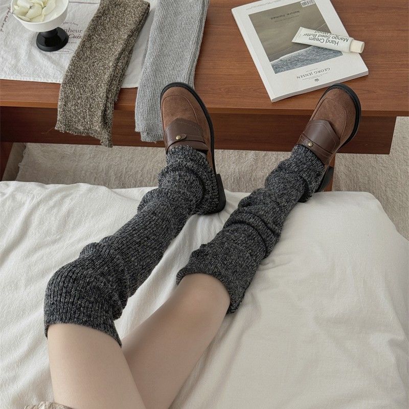 Autumn Winter Thickened Warm Thigh-high Socks Over-the-knee Leg Warmers Calf Long Slouchy Socks Korean Style Personality Fashion Leg Warmers Trendy