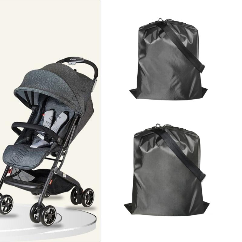 H3CD Large Capacity Baby Stroller Storage Waterproof Easy To Attach Practical Nylon Pram Bag Parenting Convenience