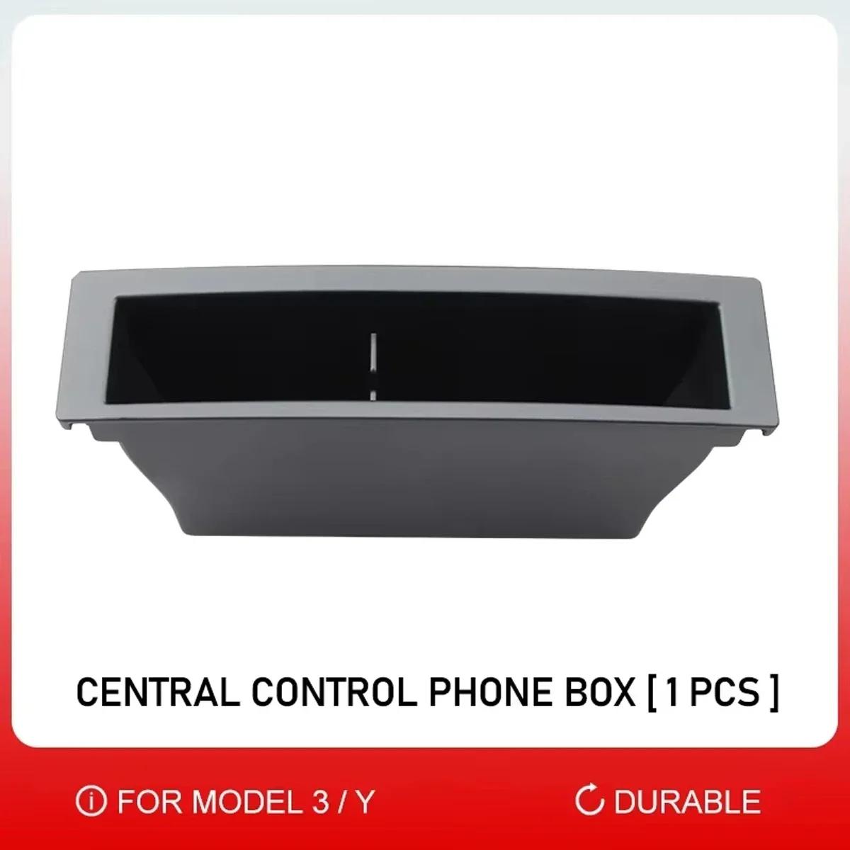 

Car Center Console Armrest Storage Box For Tesla2026-2026 Model Y Model 3 Embedded Card Key Phone Charging Cable Organizer Case чёрный
