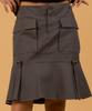 Collet Midi Cargo Strap Flare Long Skirt [Gray]