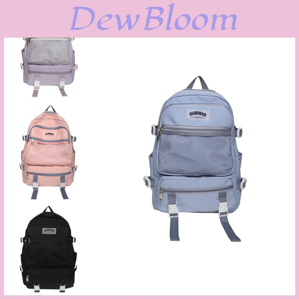 Spacious Ulzzang Nylon Backpack For High School Girls With Soft Handle And Zipper Pocket