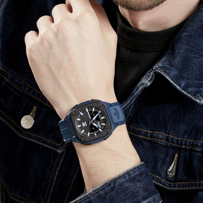 Adidas Originals Street Series Watch Quartz Movement Resin Strap Black Dial Men watches AOST225452I