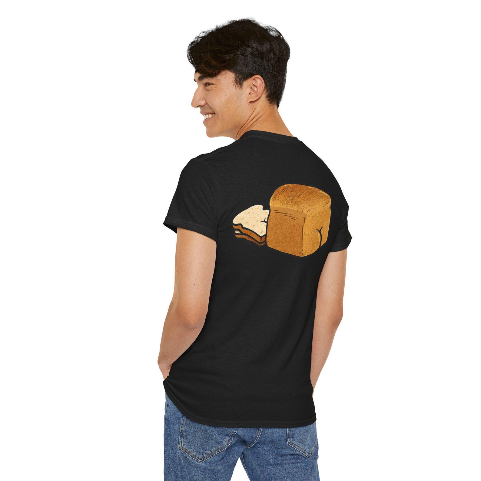 Funny Bread Butt T-Shirt, Cheeky Loaf Pun Tee, Weird Meme Food Gift, Humorous Sarcastic Graphic Shirt M