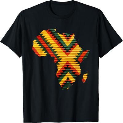 African Map Kente Art Pattern Men Women Black History Month T-Shirt