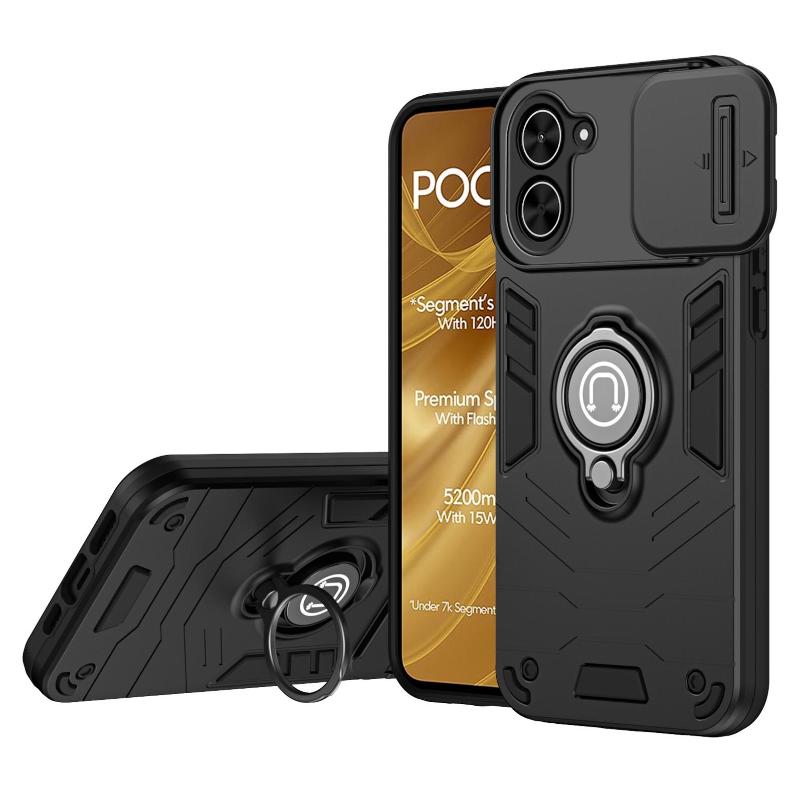

Kickstand Case for Xiaomi Poco C71 4G/Redmi A5 4G (171.7mm) Slide Camshield PC + TPU Phone Cover C