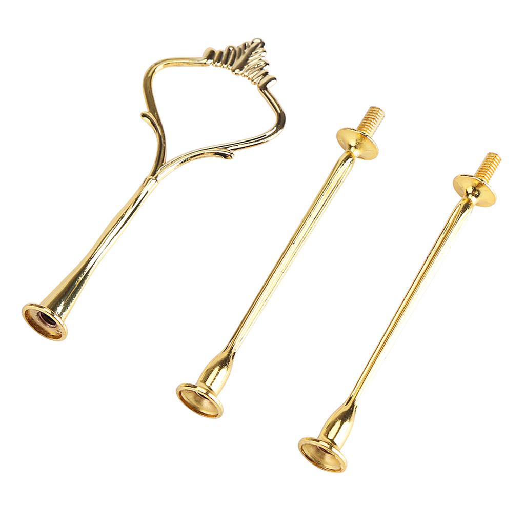 Suporte para Bandejas de Bolo de Vários Níveis com Alça Prato de Frutas Suporte de Ferragem 3 Níveis Coroa Prata