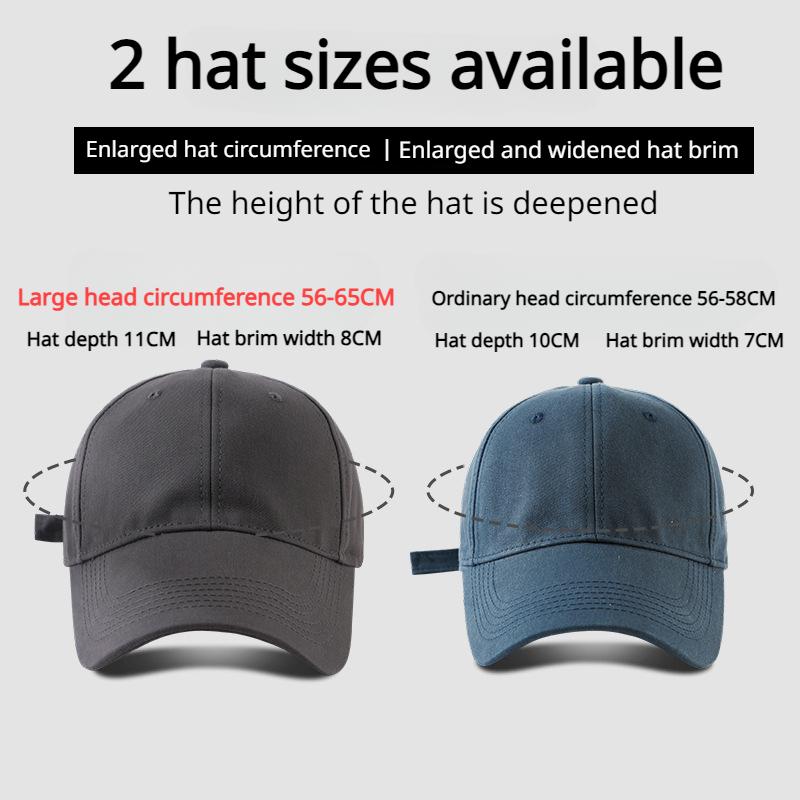 New Large Size 65Cm Solid Color Cotton Baseball Cap Man And Women Four Seasons Outdoors Adjustable Snapback Hip-Hop Hat
