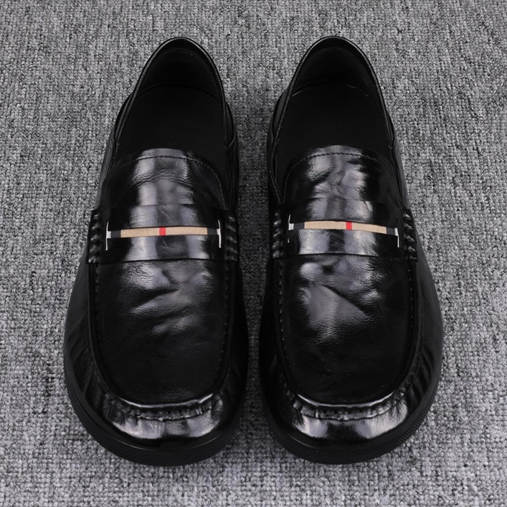 Fashion Men's Casual Leather Shoes Calzado Hombre Shoes Men Leather Original Designer Loafers Men Business Shoes Black Flats