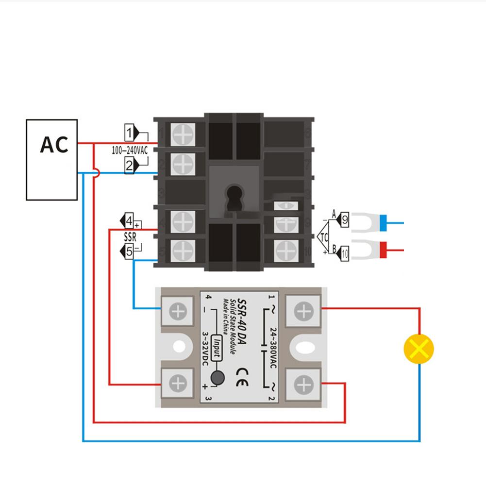 1pc REX-C100 Digital PID Temperature Controller With K Type Probe Sensor For Heating System Accessories