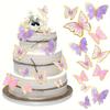 10Pcs Purple Butterflies for Cake Birthday Decorations Wedding Fairy Party Cake Butterflies for Birthday Wall Sticker Decal for Halloween