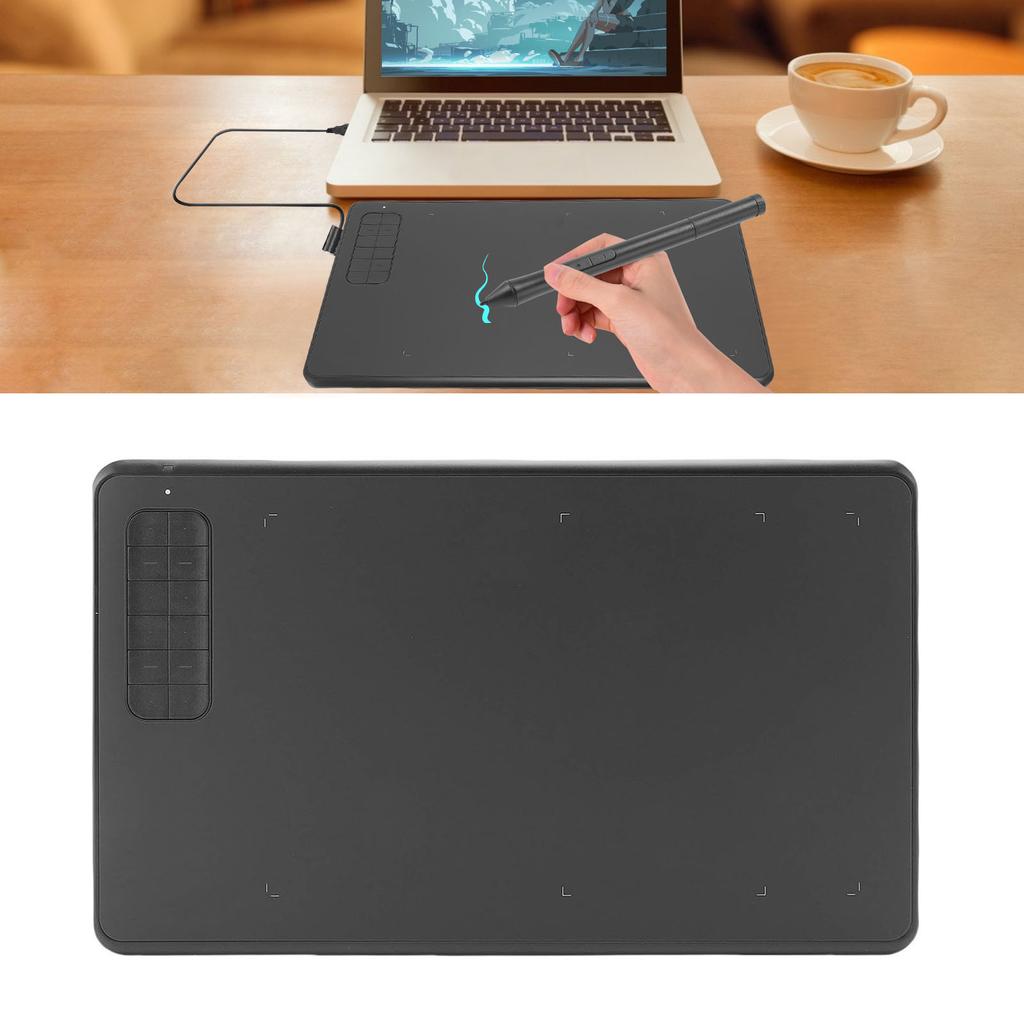 Graphic Dra g Tablet, 10 X 6 Inch Large Dra g Tablet with 12 Hot Keys, 8192 Pressure Sensitivity Pen, Digital Art Tablet for Writing Design Online