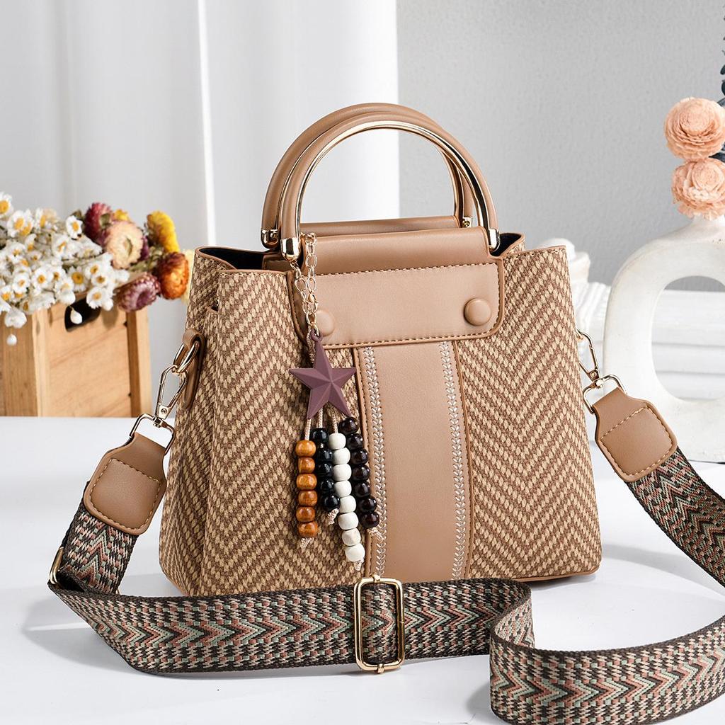 Women's Stylish Color Block Patchwork Shoulder Bag - 2026 Trendy Design, Large Capacity, Textured, Perfect for Commuting