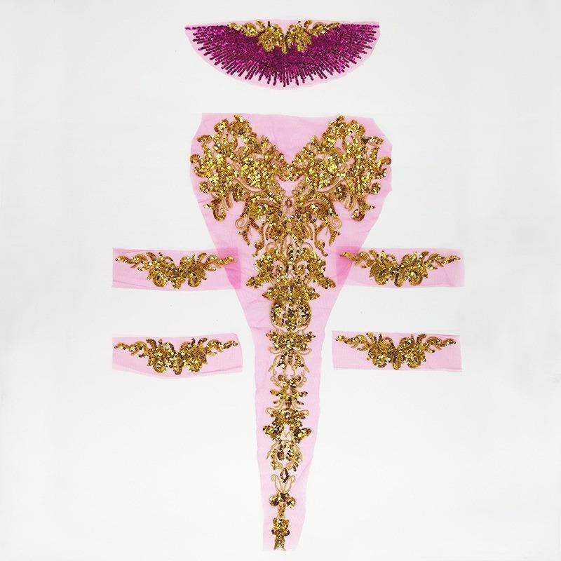 1 комплект черного тюля с пайетками, вышитой кружевной тканью, кисточкой, королевское благородное свадебное платье, аппликация, накладной воротник, платье своими руками as the picture