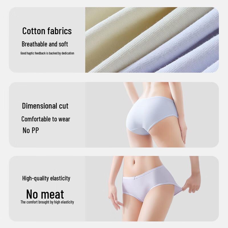 Women's 7-Pack Antibacterial Mid-Waist Cotton Briefs