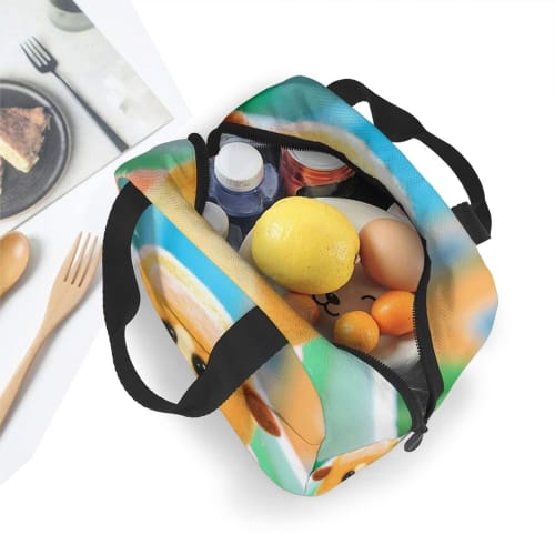 Pui Pui Molcar Insulated Lunch Bag with Clasp, Black, Bento Box, Insulated, Cooler Bag with Zipper, Compact, Soft Cooler Bag, Tote/Eco Bag