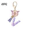Keychain Accessory Purple Series Pendant Sequins Star Initial Letter Charm Key Chain