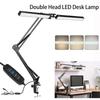 Adjustable Brightness Double Head Desk Lamp 160LED LED Desk Lamp Rocker Arm LED Table Lamp  Office