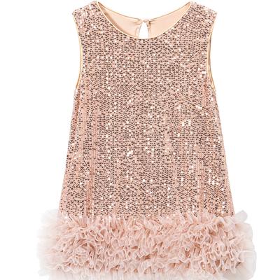 Vestito Tutù con Paillettes e Tulle per Ragazze - Autunno Senza Maniche Abito da Principessa Costume da Festa per Bambini Vestito Elegante da Sfilata