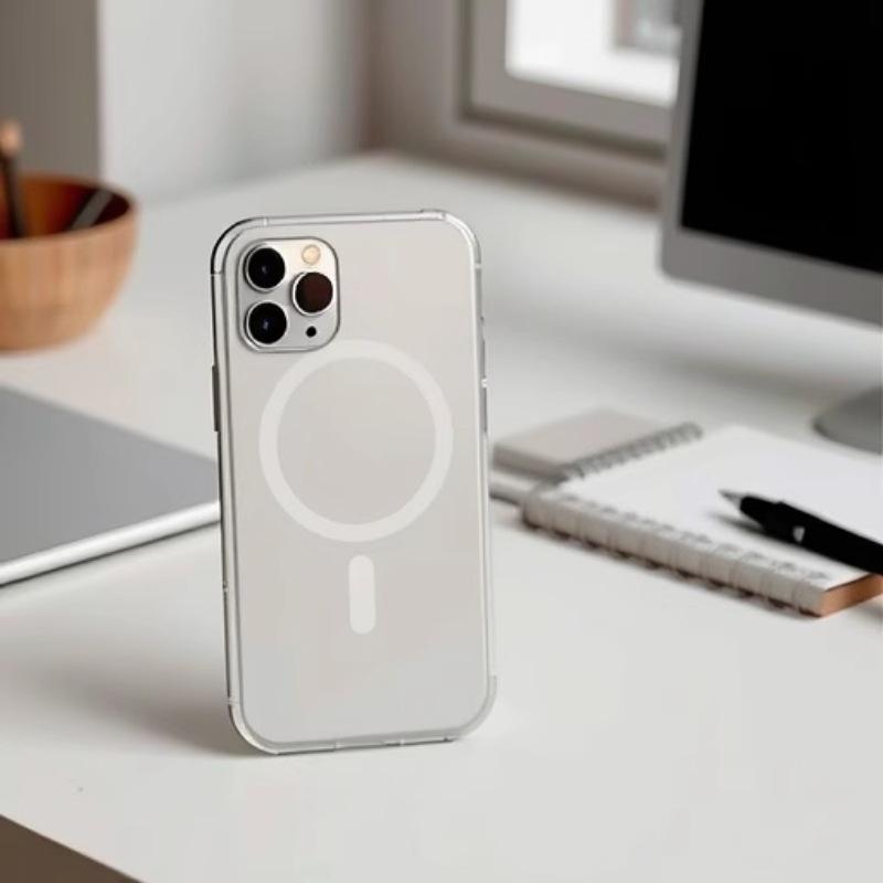 High-transparency mobile phone case Magnetic suction 2-in-1 PC + TPU ultra-thin, suitable for Apple Magsafe, supports GRS environmental