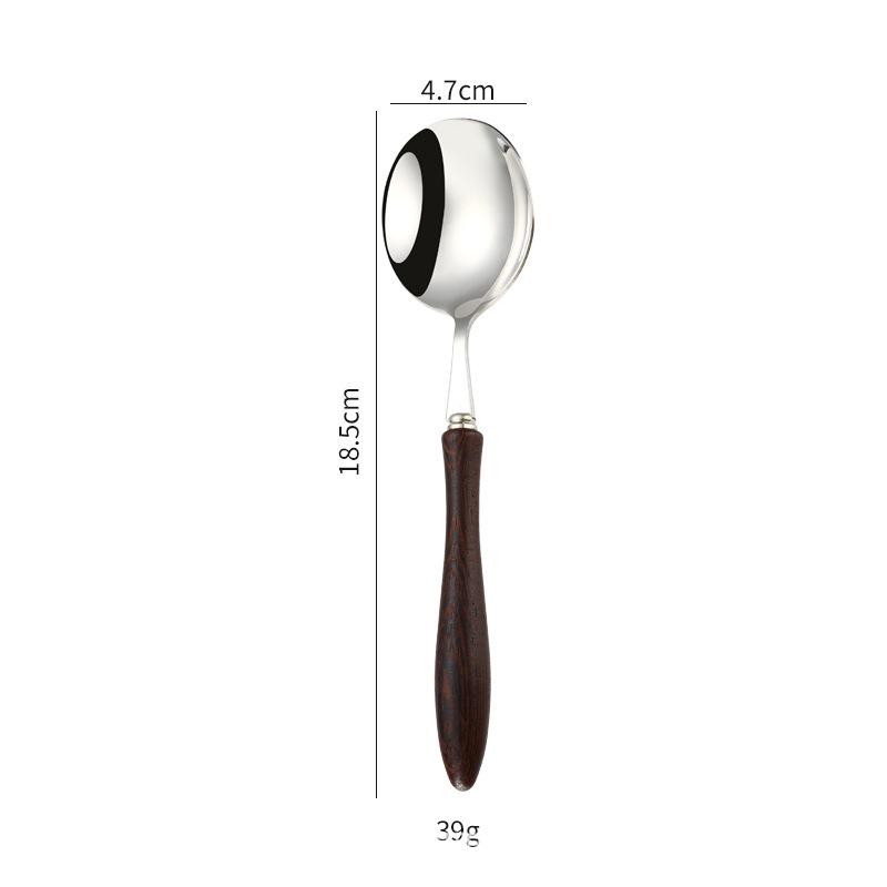 304 Stainless Steel Western Tableware Knife Fork Spoon Dessert Fork Spoon Solid Wood Handle Fork Spoon Steak Knife Restaurant