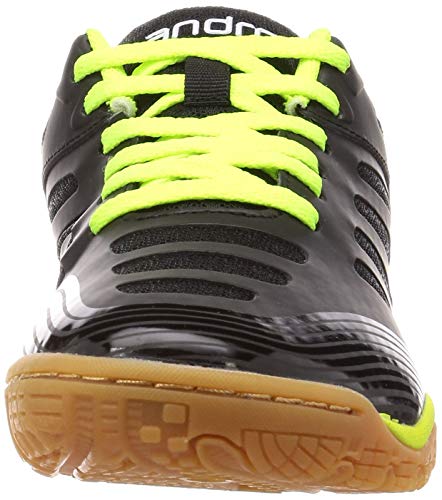 Andro Cross Step Table Tennis Shoes, Wide Type, 352208, Black x Neon Yellow, Size 25.0 cm
