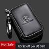 Hots Skinn Bilnøkkelveske Beskyttelse Auto Nøkkelveske Nøkkelringdeksel for Mercedes Benz Ny B/C/E Klasse A Klasse C200L GLC GLK Ny C