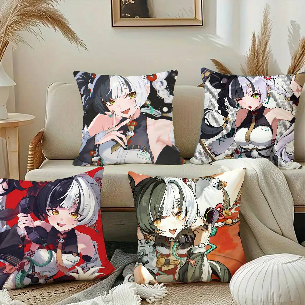 Dialyn Zenless Zone Zero Game Pillow Case Square Pillow Bedroom Sofa Leisure Comfort Cushion Car Home Decoration