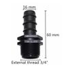 1/2" ,3/4"Male Thread Straight Connector Agriculture Irrigation Connections to DN16 DN20 Garden Hose Plastic 5 Pcs