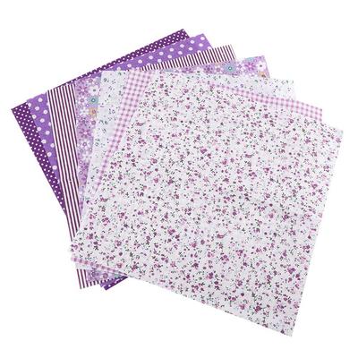 7 τεμάχια 25*25cm Βαμβακερό Ύφασμα DIY Ποικιλία Τετραγώνων Προκομμένα Κιτ Κλινοσκεπασμάτων Δέσμη Τετάρτων Μωβ Πουά
