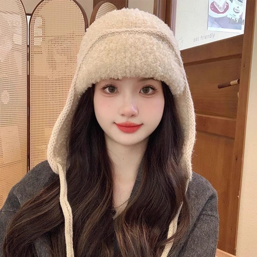 Thickened Bonnet Caps Warm Lei Feng Hat Fashion Woolen Crochet Bonnet  Outdoor