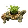 Small Turtle Planter Resin Turtle Shaped Flower Pot with Drainage Holes Cute Animal Cacti Pots for Office Home Desktop Decor