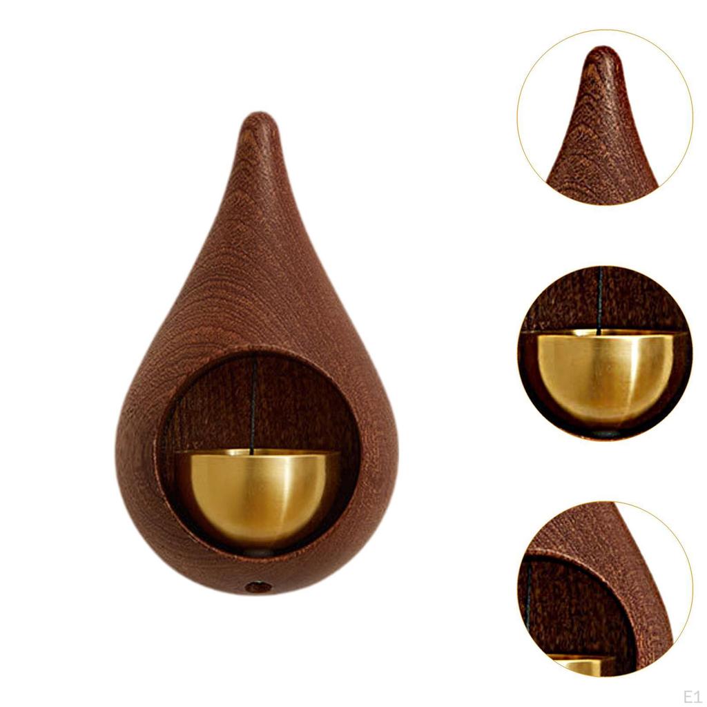 Shopkeepers Door Opening ,Chime Ornament Decor Wood Doorbell with Brass Room Garden Wardrobe