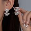 French Court Style Light Luxury Fan Earrings Niche Design Stud Earrings Temperament Fashionable Retro Small Skirt Pendulum Earrings